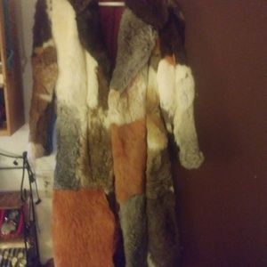 Calf Length Rabbit Fur Coat